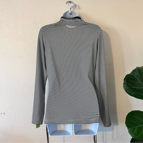 STRAIGHT DOWN Savannah Quarter-zip Striped Navy and White Pullover Size S - Picture 8 of 14